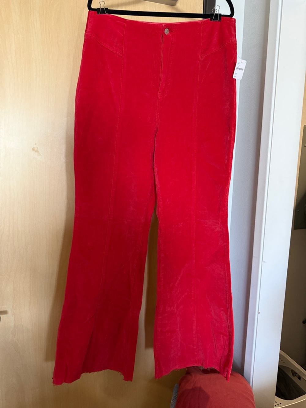 Free People Red Corduroy Bootcut Pants